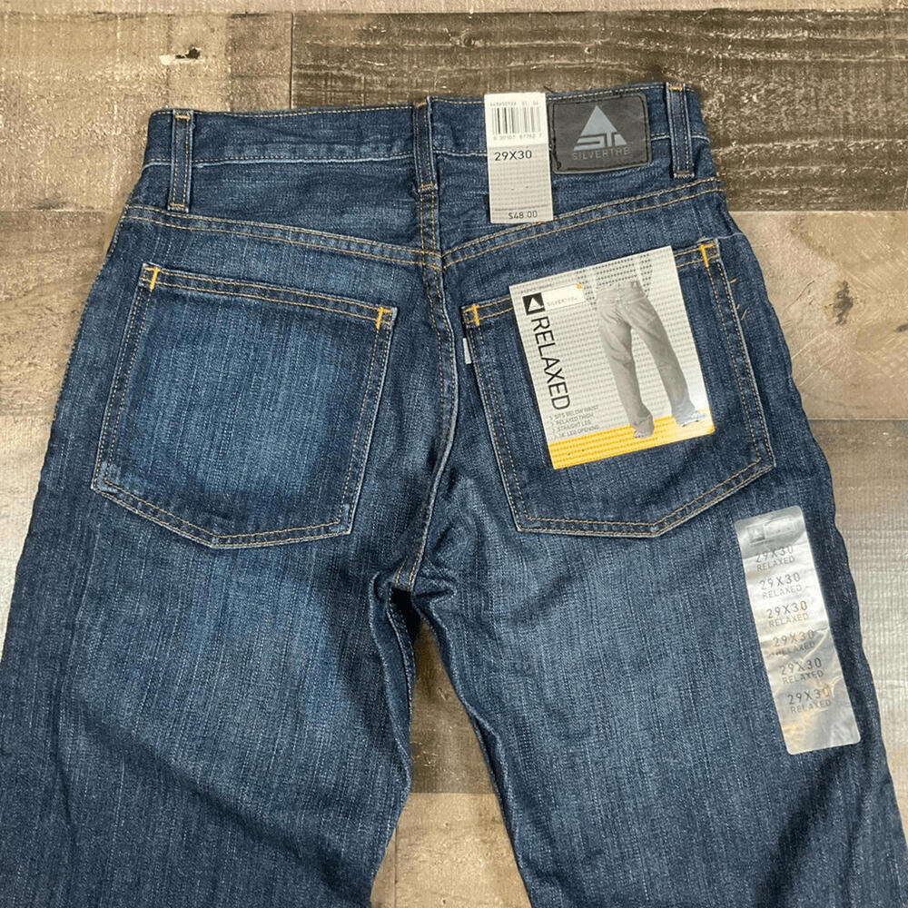 Silvertab Men’s Size 29x30 Straight Leg Jeans Blue Dark Wash Denim Relaxed NWT - Picture 5 of 6